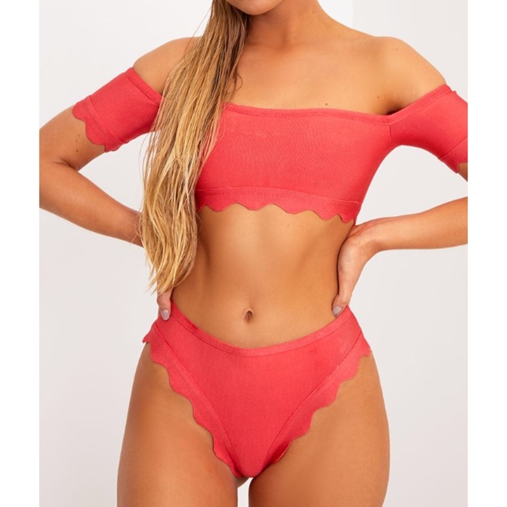 Prettylittlething NEW Bandage scallop bathing suit